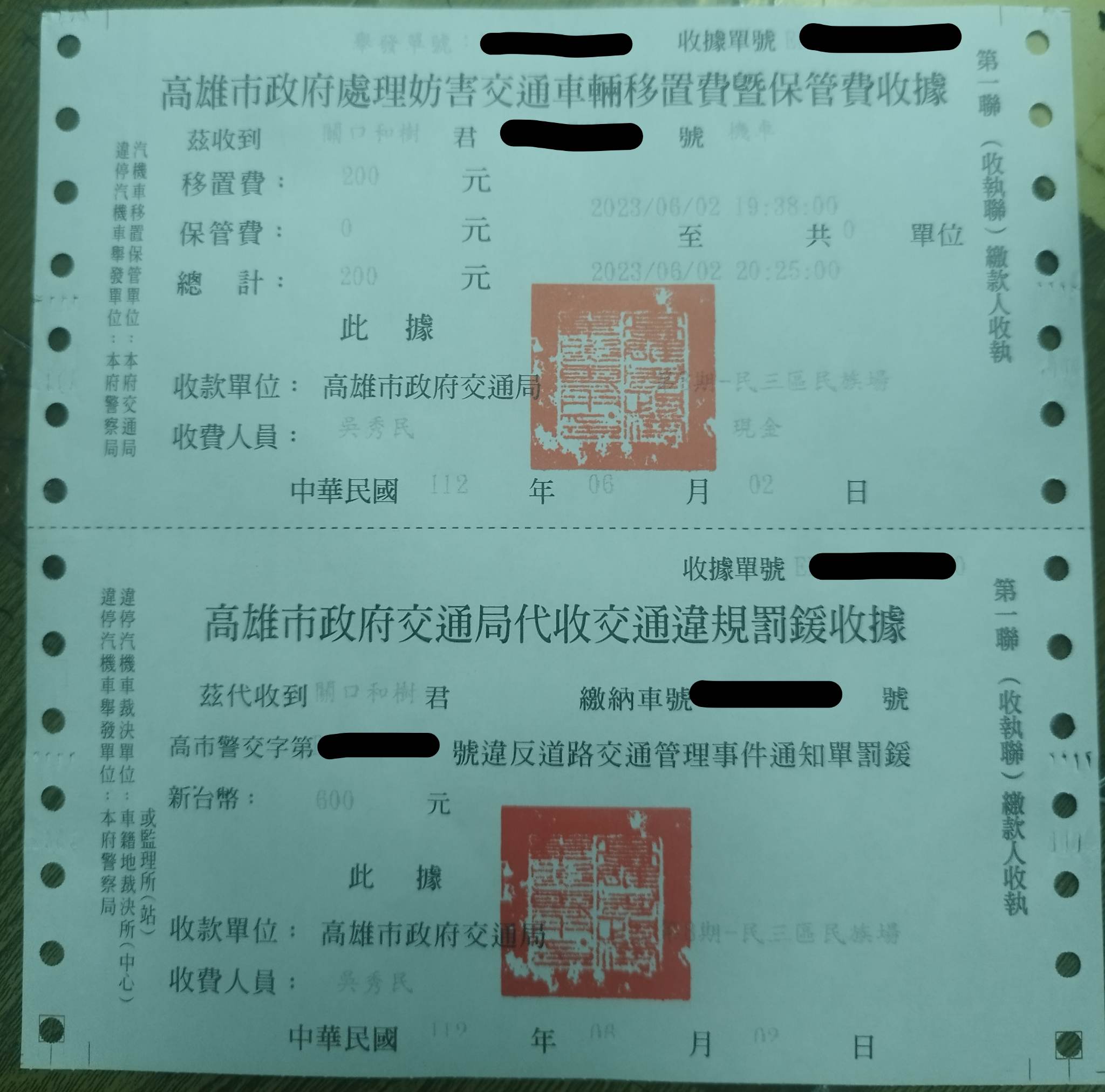 台湾でバイクの駐車違反の罰金いくら？高雄